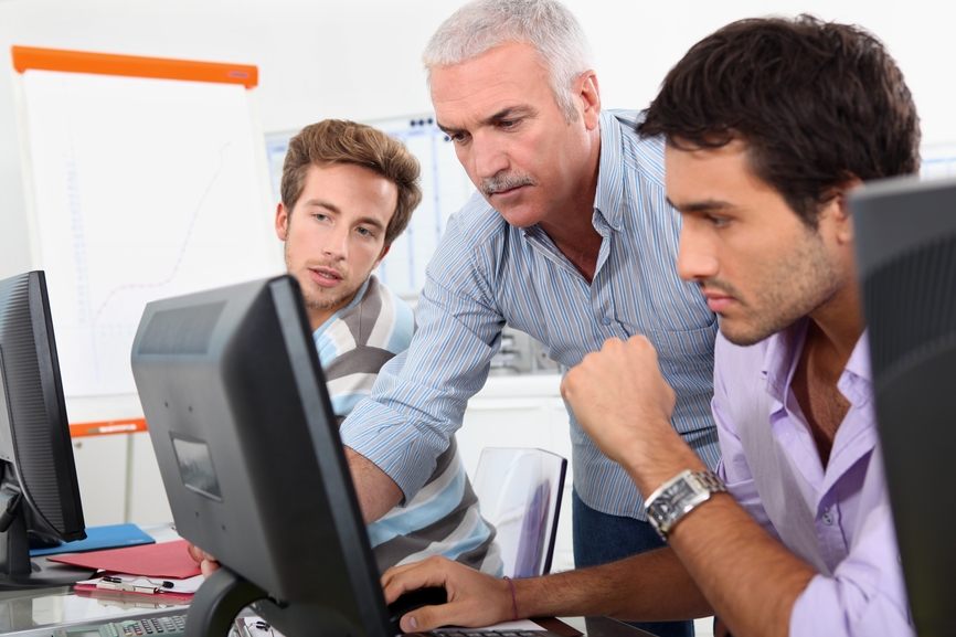 Older students using computers in the classroom